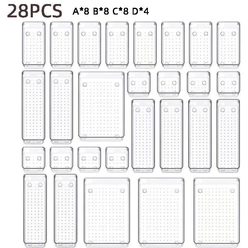 Clear Drawer Organizer Set