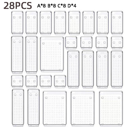 Clear Drawer Organizer Set