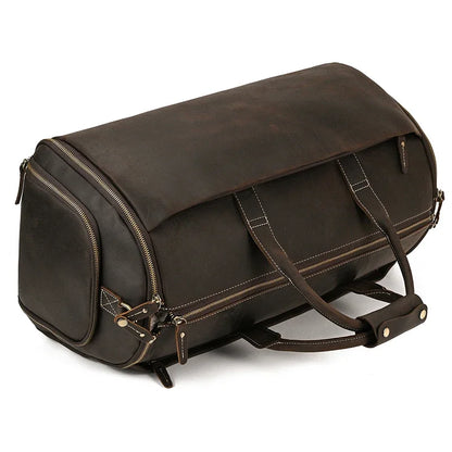 Crazy Horse Leather Travel Bag for Suits