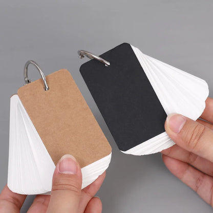 Flash Cards Portable Index Cards with Ring – Study Note Memo Pad