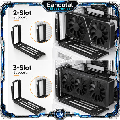 Vertical GPU Mount Bracket with PCIe x16 Riser Cable