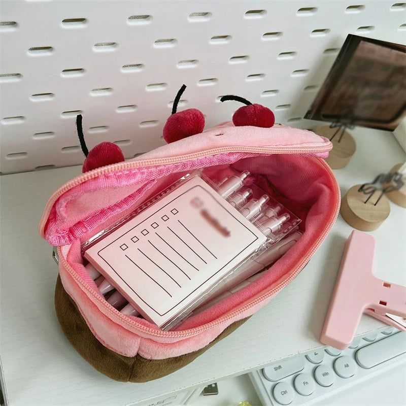 Plush Cherry Cake Large Capacity Pencil Case