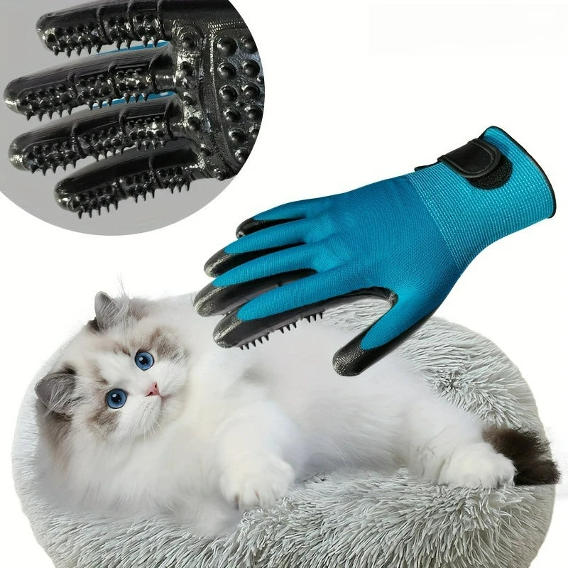 Gentle Pet Grooming Glove for Cats, Dogs & Horses