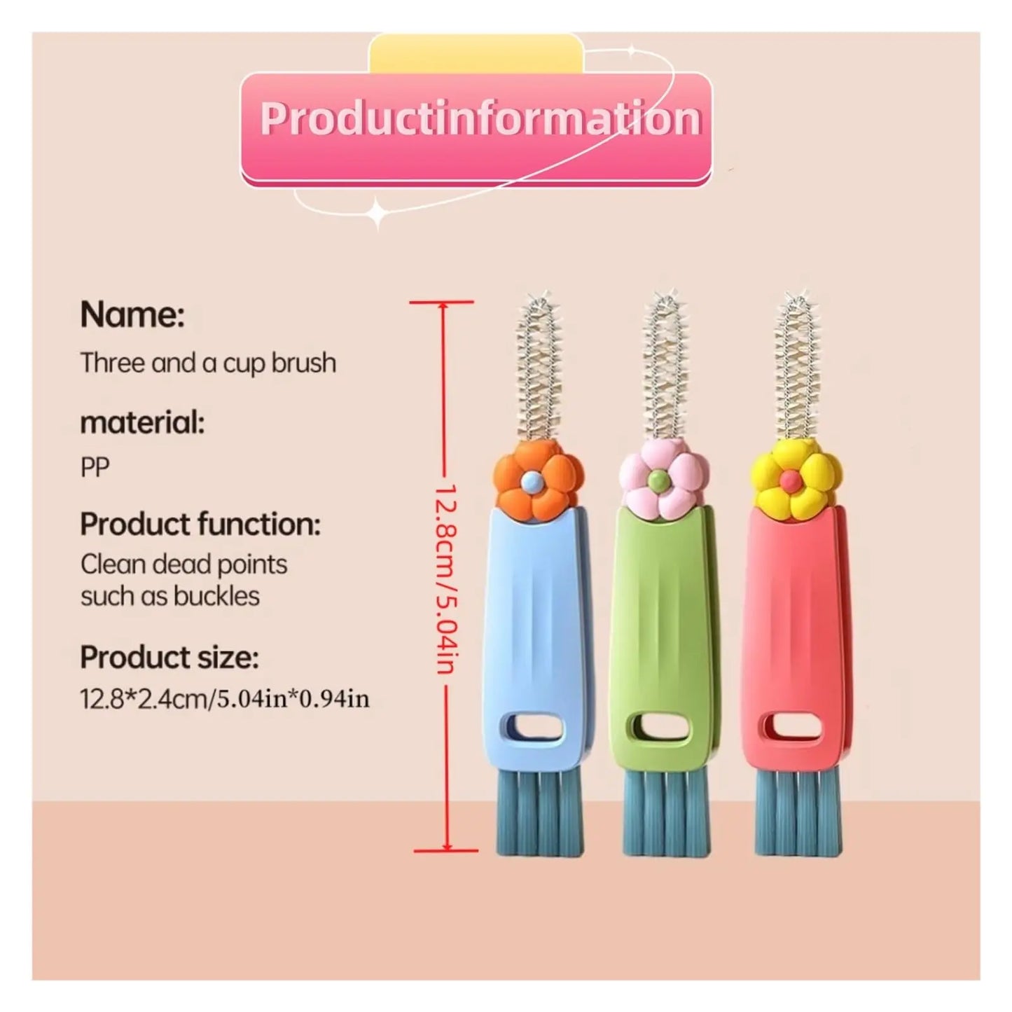 3-in-1 Cup Lid & Crevice Cleaning Brush