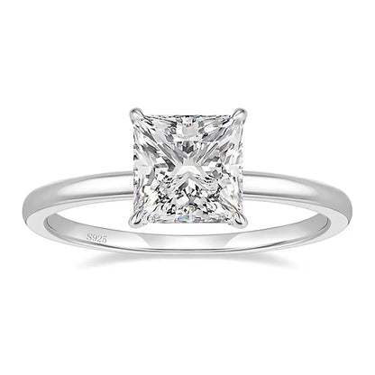 2CT Real 925 Sterling Silver Engagement Ring