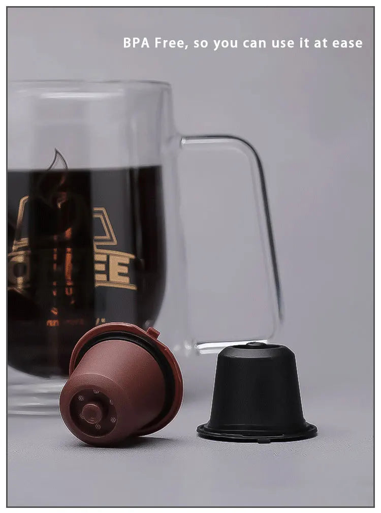 Refillable Nespresso-Compatible Coffee Pods with Reusable Filters & Accessories