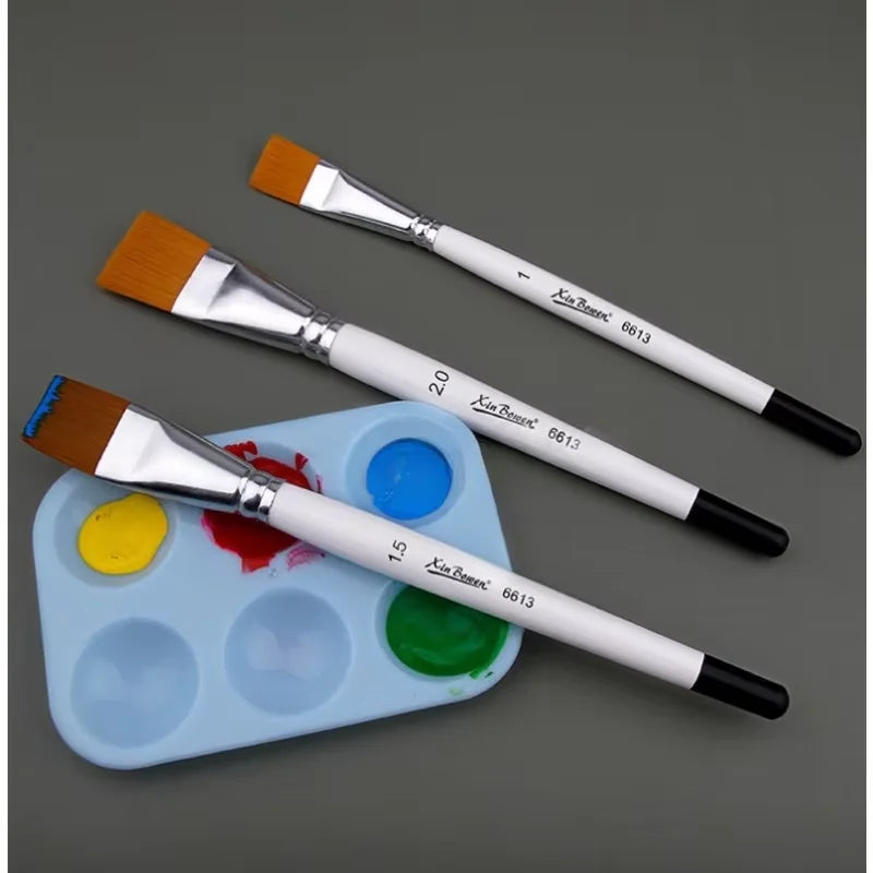 Large Flat Paint Brush Set