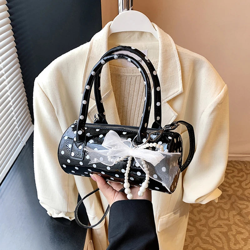 Women’s Polka Dot Barrel Shoulder Bag