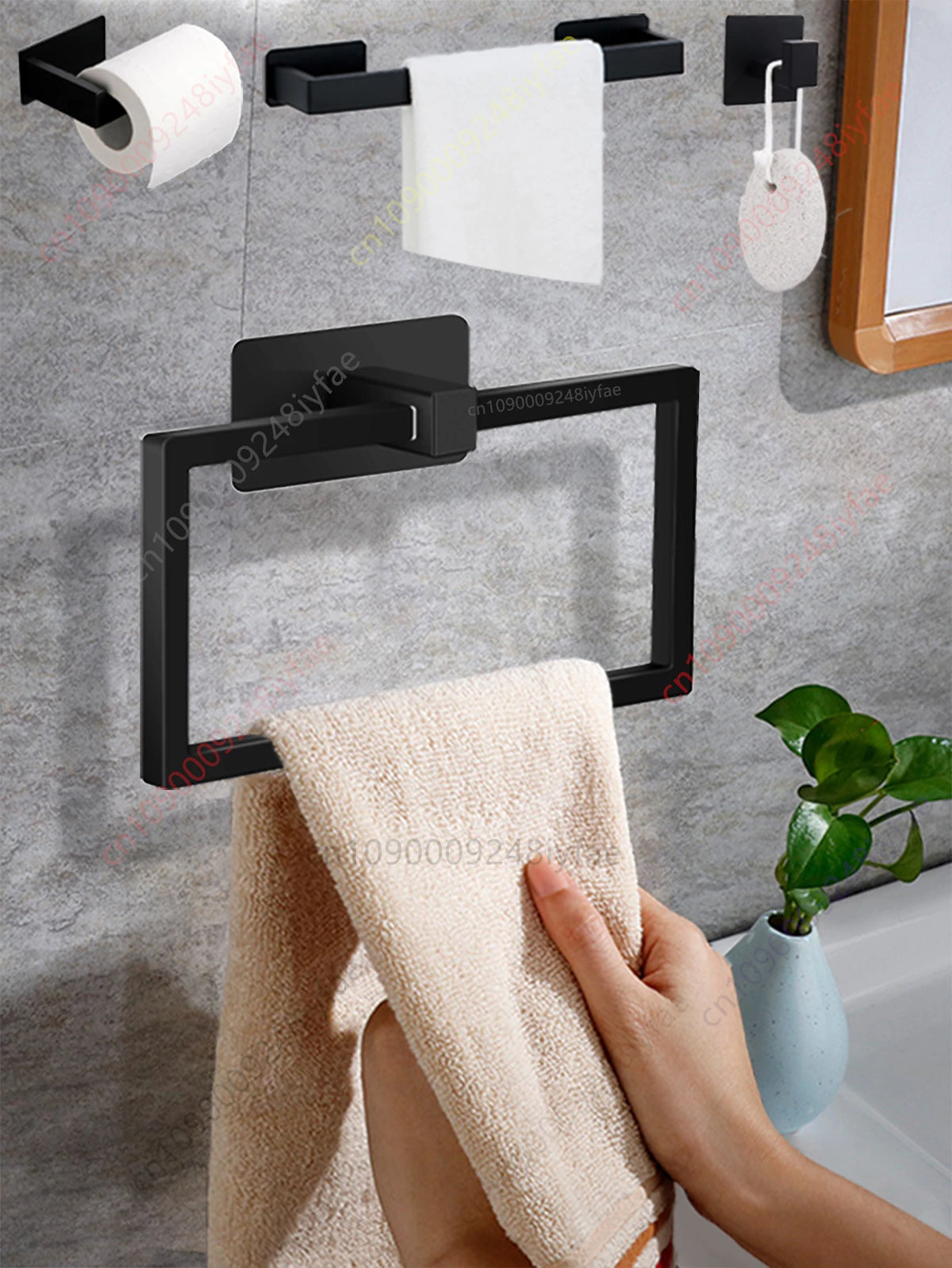 Self-Adhesive Stainless Steel Bathroom Hardware Set