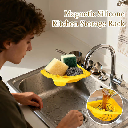 Magnetic Silicone Sink Corner Strainer Basket