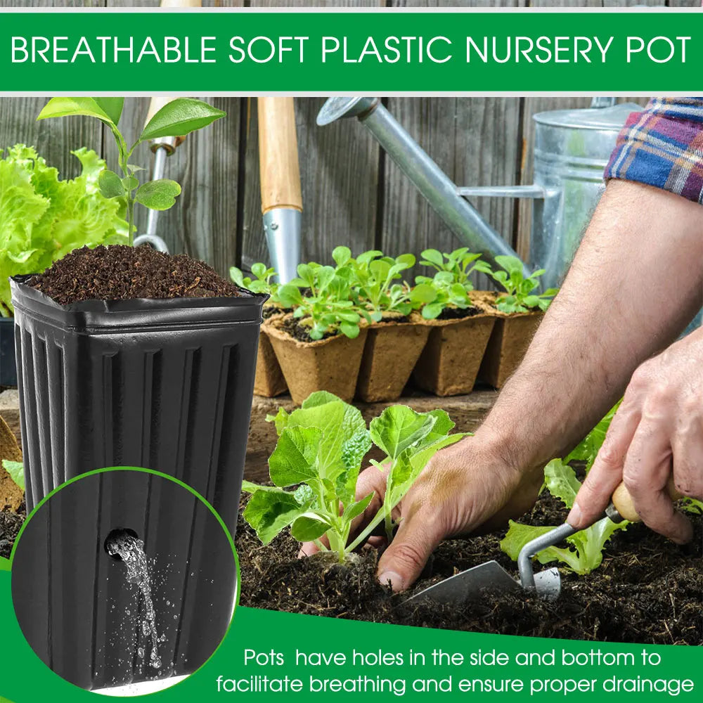 Tall Square Nursery Grow Pots
