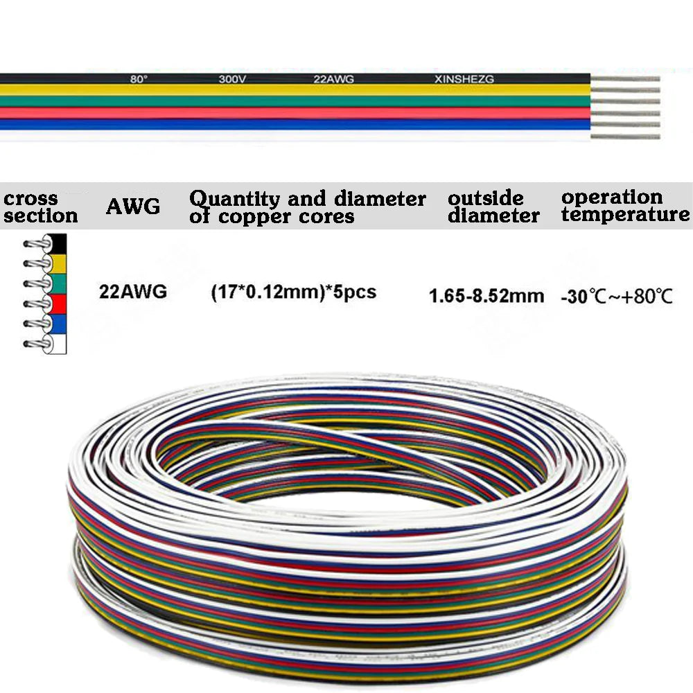 22AWG LED Extension Cable Wire
