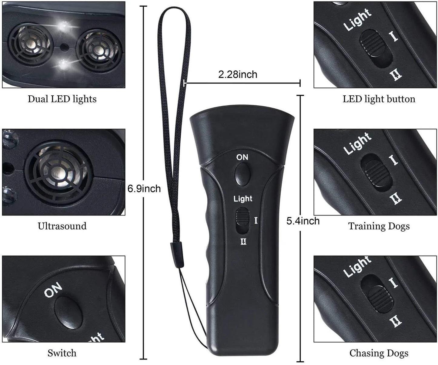 Ultrasonic Dog Training & Bark Control Device