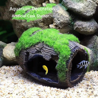 Resin Aquarium Cask Shelter Decor