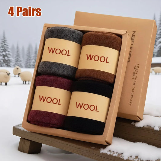 4 Pairs Winter Thermal Wool Socks