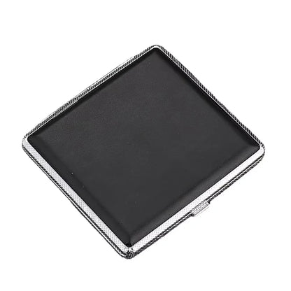 Leather & Stainless Steel Double-Opening Cigarette Case