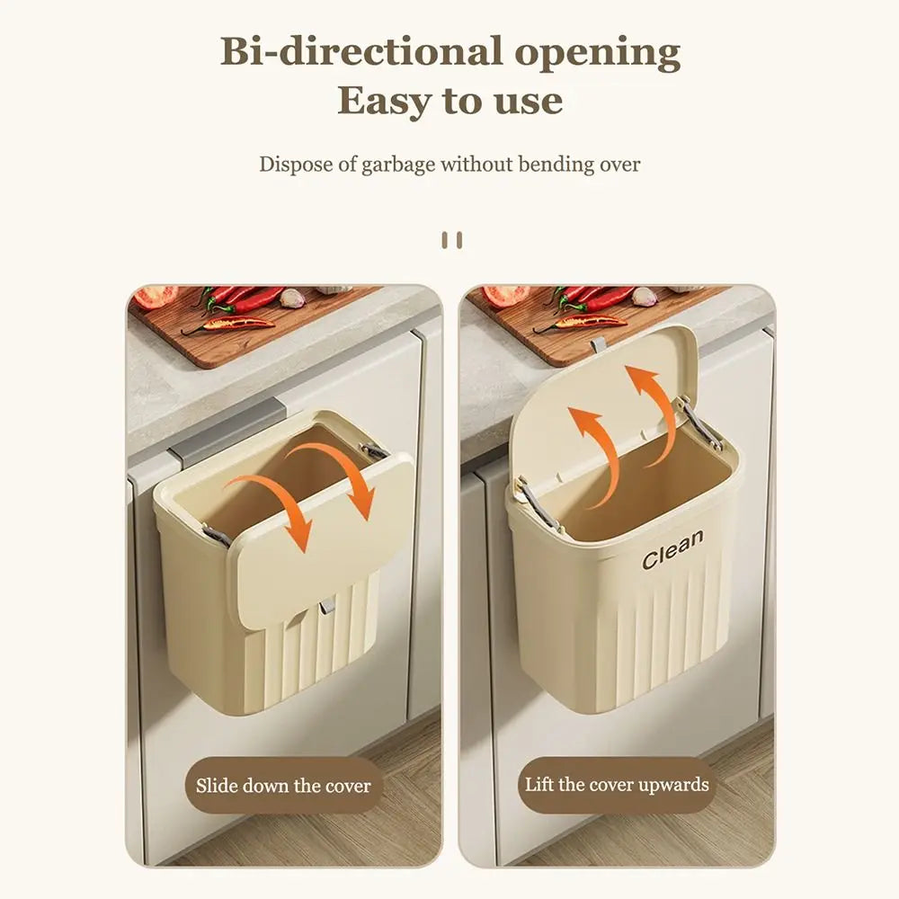 Wall-Mounted Under Sink Trash Can with Lid – 8.5L & 12L