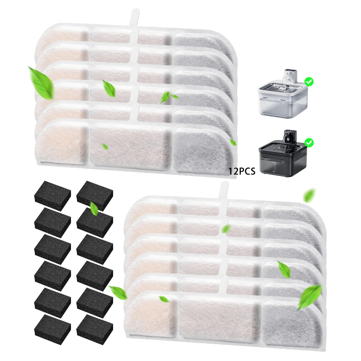 Cat Water Fountain Replacement Filters 6/12 Pack