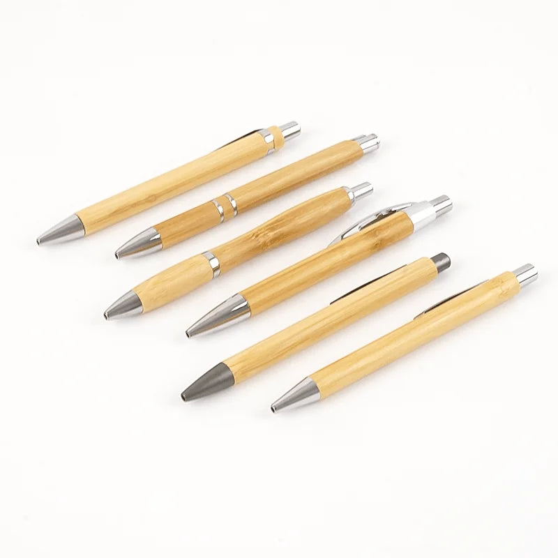 Bamboo Retractable Ballpoint Pen Set