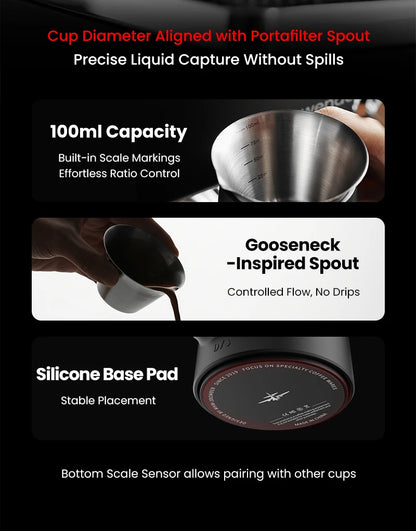 USB Rechargeable Coffee Scale with Stainless Steel Cup