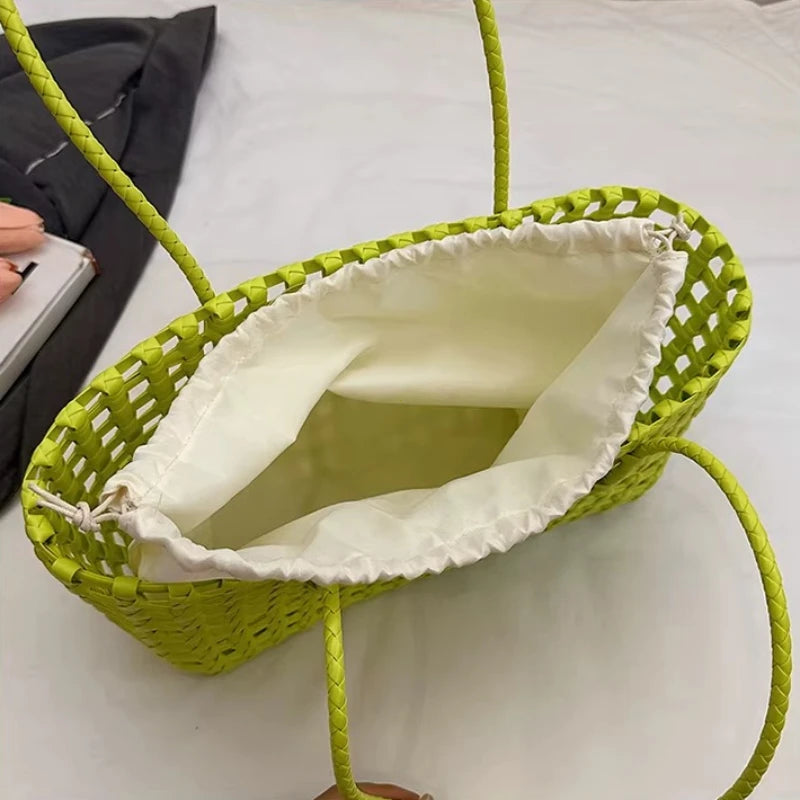 Handwoven Straw Tote Shoulder Bag