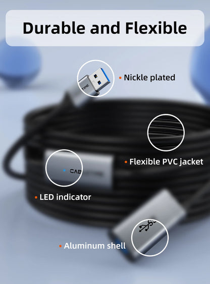 CABLETIME USB 3.0 Active Extension Cable – Male to Female