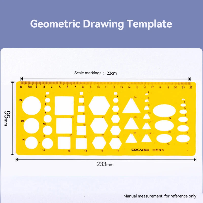 Circle & Oval Geometry Template Ruler Set
