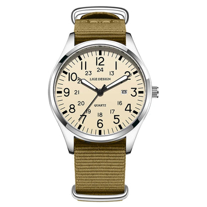 Men's Military Sports Quartz Watch with Nylon Strap