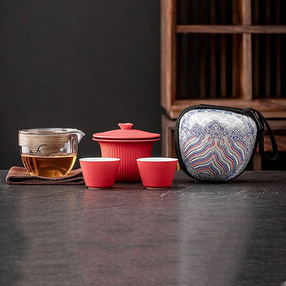 Portable Ceramic Travel Kung Fu Tea Set