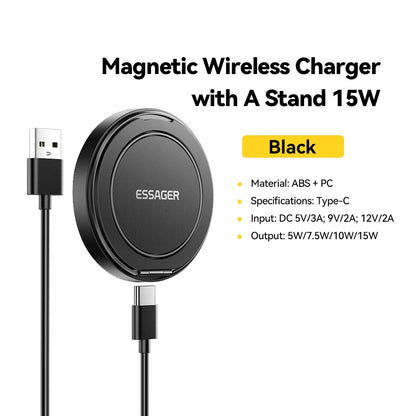 ESSAGER Magnetic Wireless Charger with Phone Holder