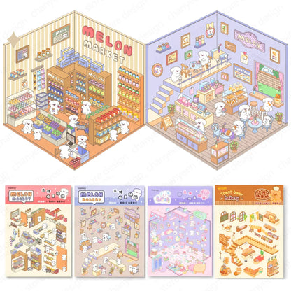 3D Cabin Scene DIY Sticker Kit