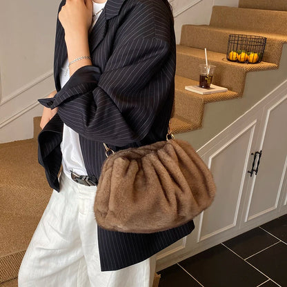 Women’s Faux Fur Cloud Shoulder Bag