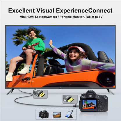 4K Mini HDMI to HDMI Braided Cable