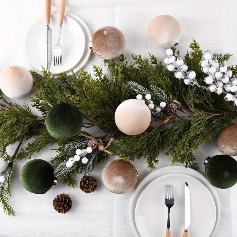 15-Piece Velvet Christmas Bauble Set