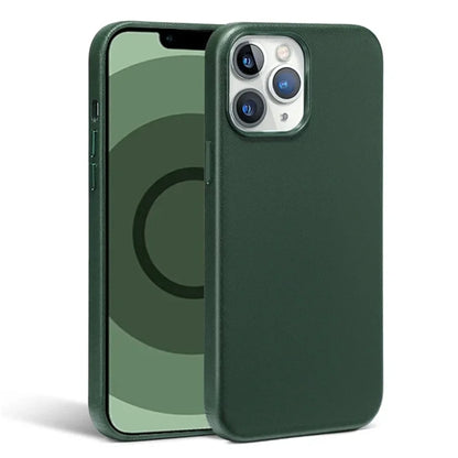 Luxury Leather Magnetic Wireless Charging Case For iPhone