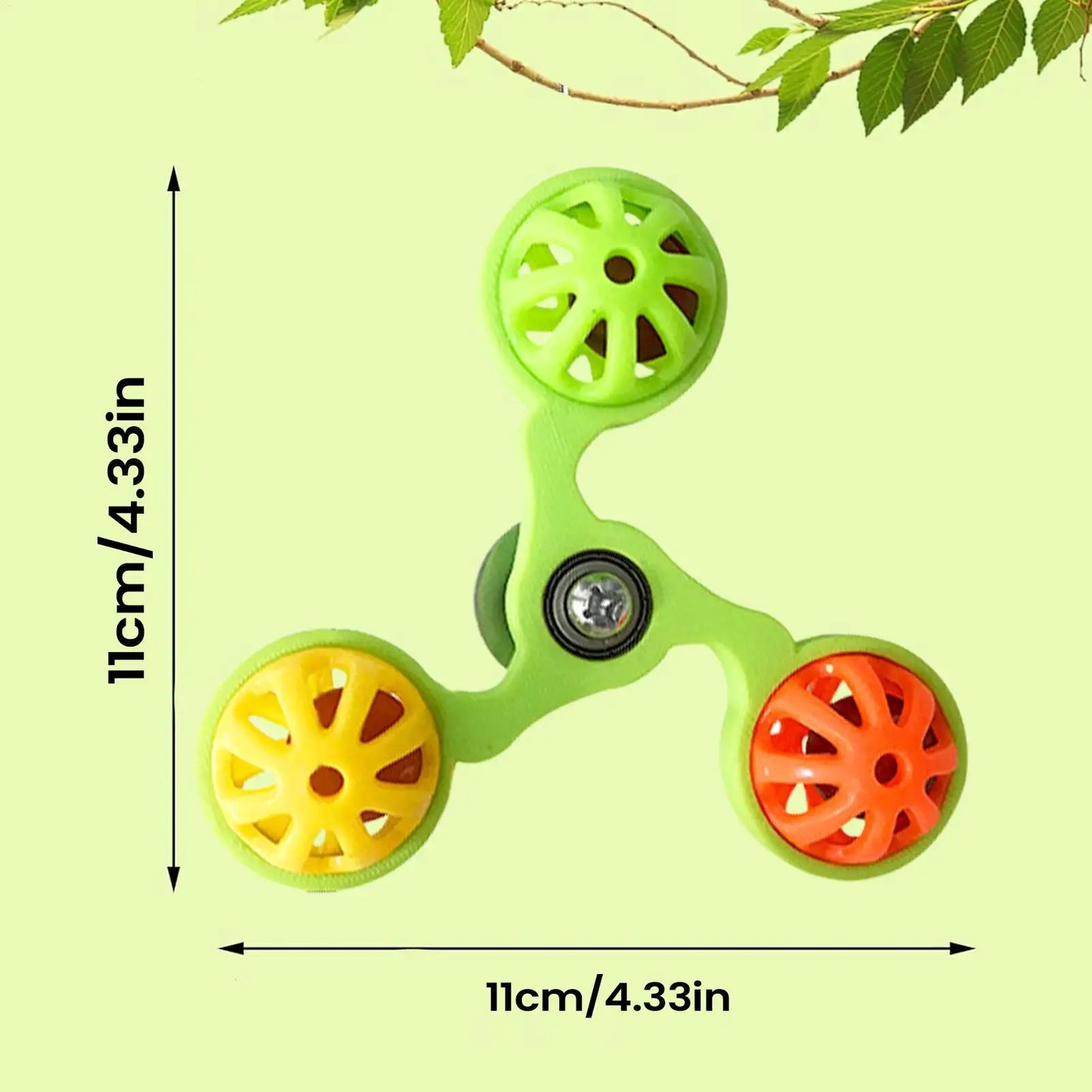 Interactive Rotating Windmill Bird Toy with Bells