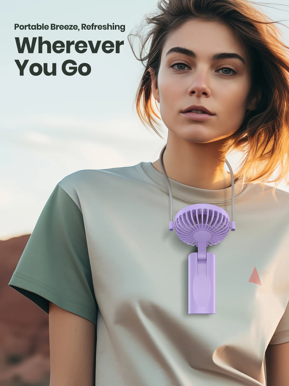 TOPK K38 Portable Handheld Fan with LED Display