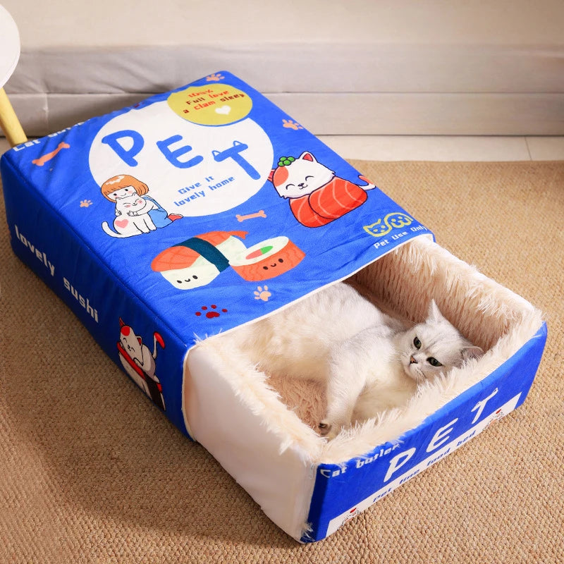 Fully Enclosed Rectangular Cat & Dog Bed