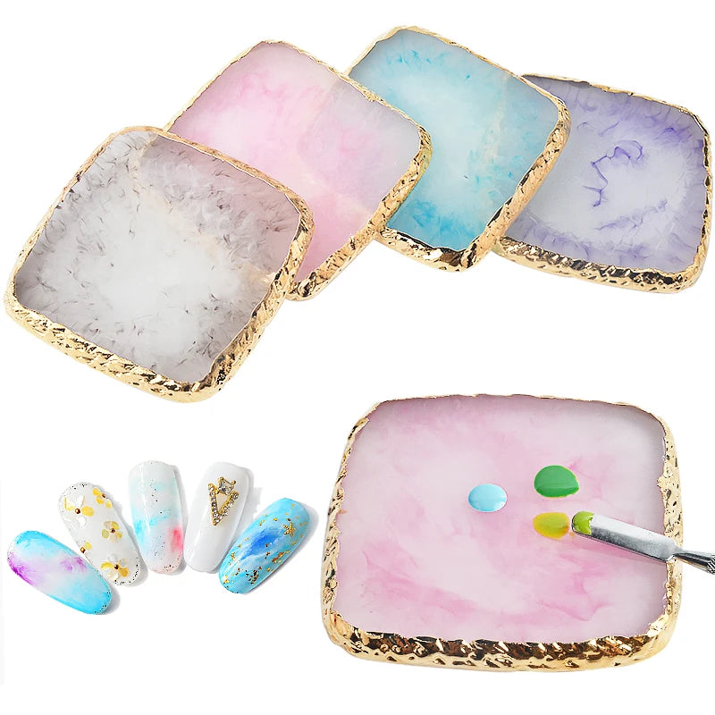 Natural Resin Stone Nail Art Display Palette