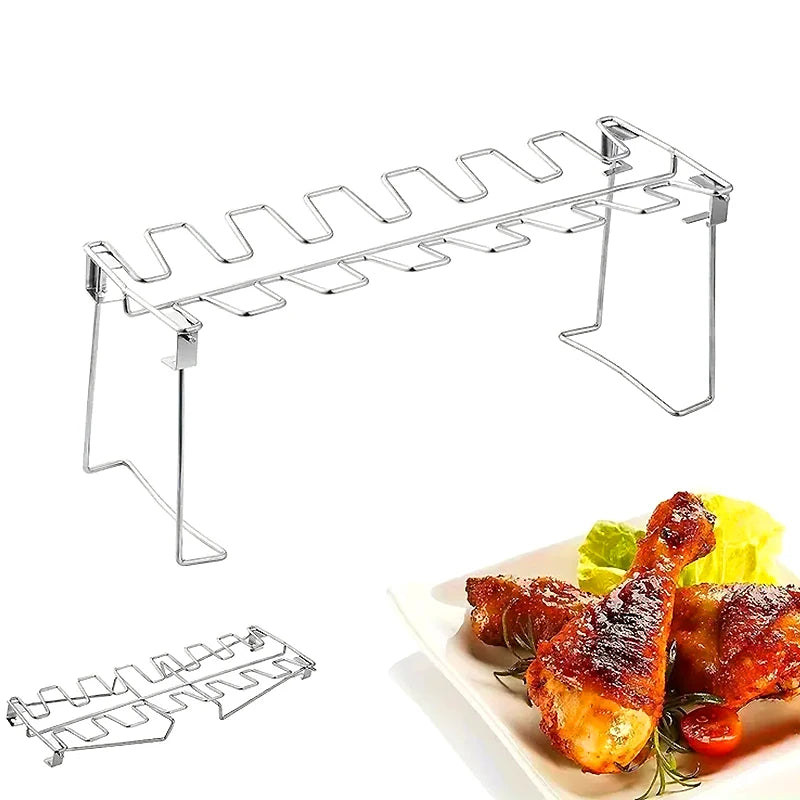 Stainless Steel Chicken Leg Rack with Drip Tray