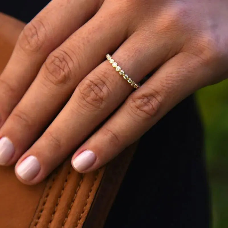 925 Sterling Silver Full Eternity Moissanite Ring