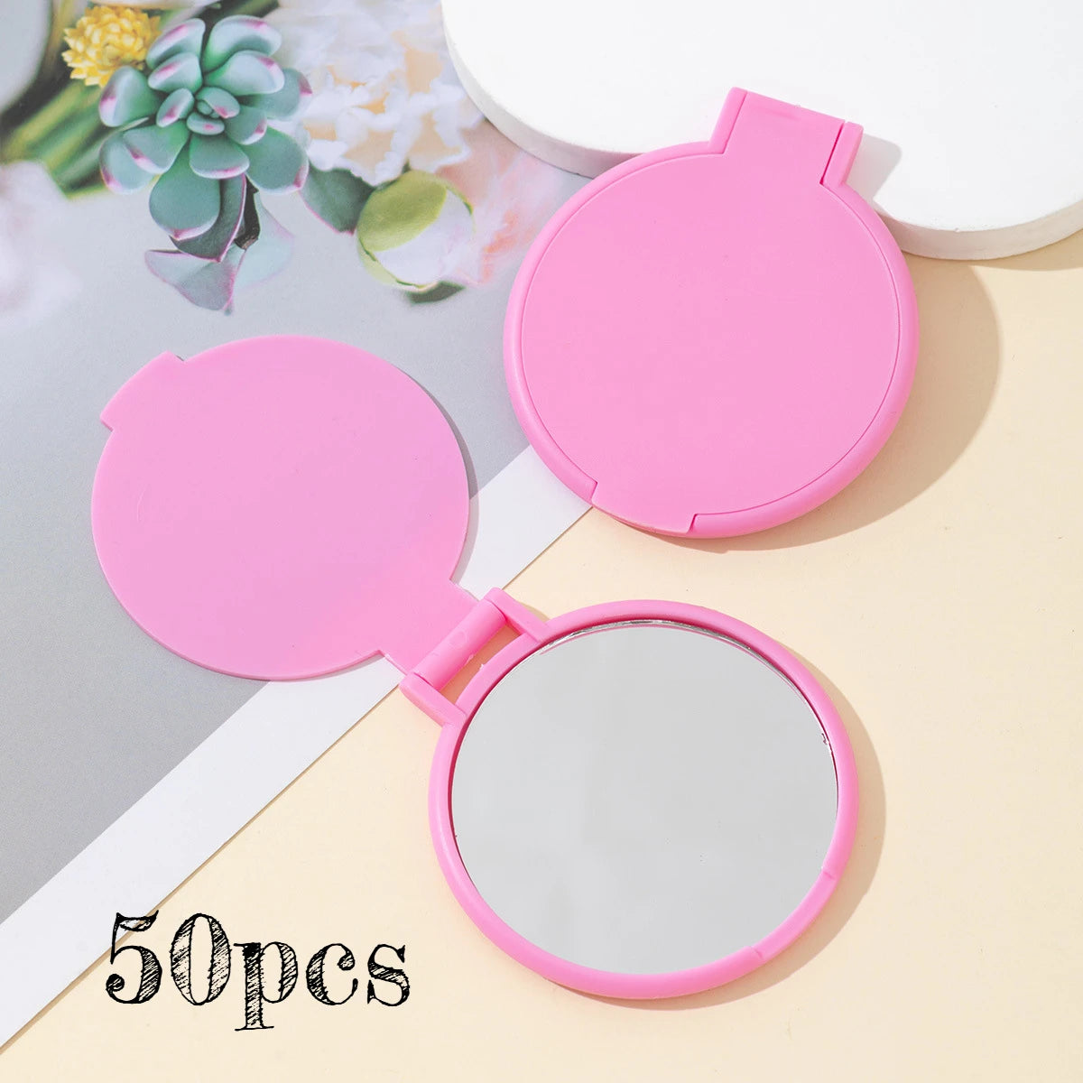 Mini Foldable Round Makeup Mirror