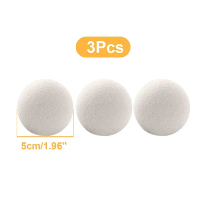 Natural Wool Dryer Balls – Reusable Laundry Fabric Softener Set