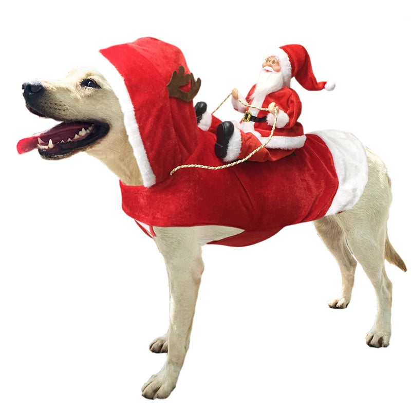 Santa Claus Riding Dog Christmas Costume