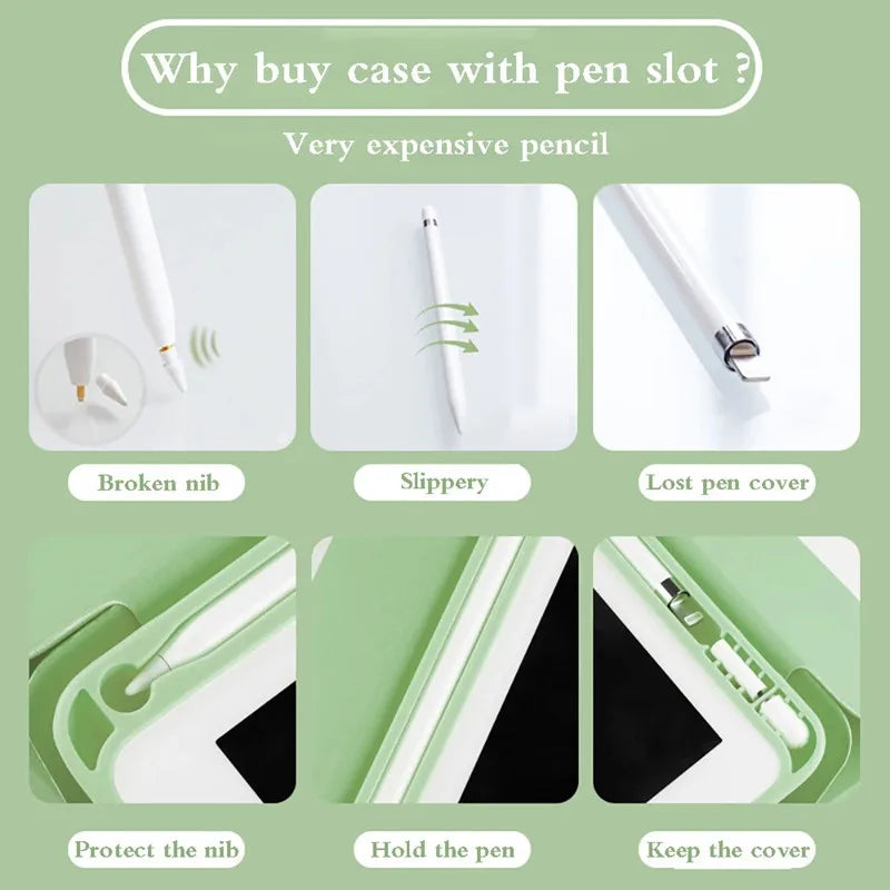 Smart Protective Case with Pencil Holder for Apple iPad