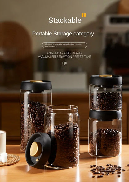 Vacuum Glass Coffee Bean Storage Jar