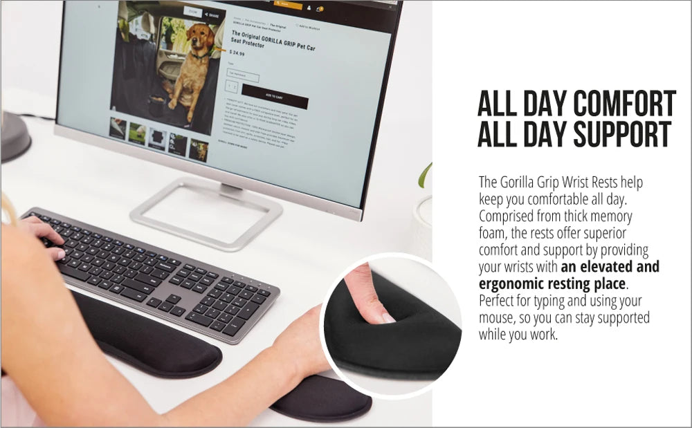 Ergonomic Keyboard & Mouse Wrist Rest Set
