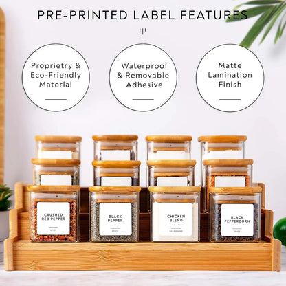 5oz Glass Jar Set with Spice Labels