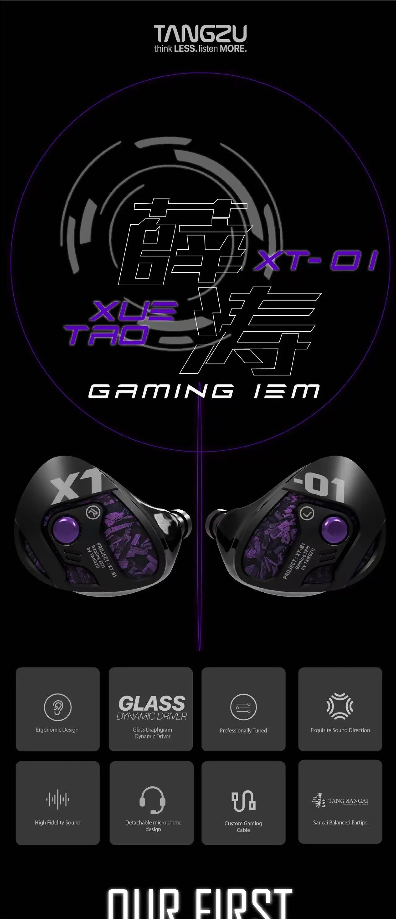 TANGZU Xue Tao Gaming In-Ear Monitor Headphones