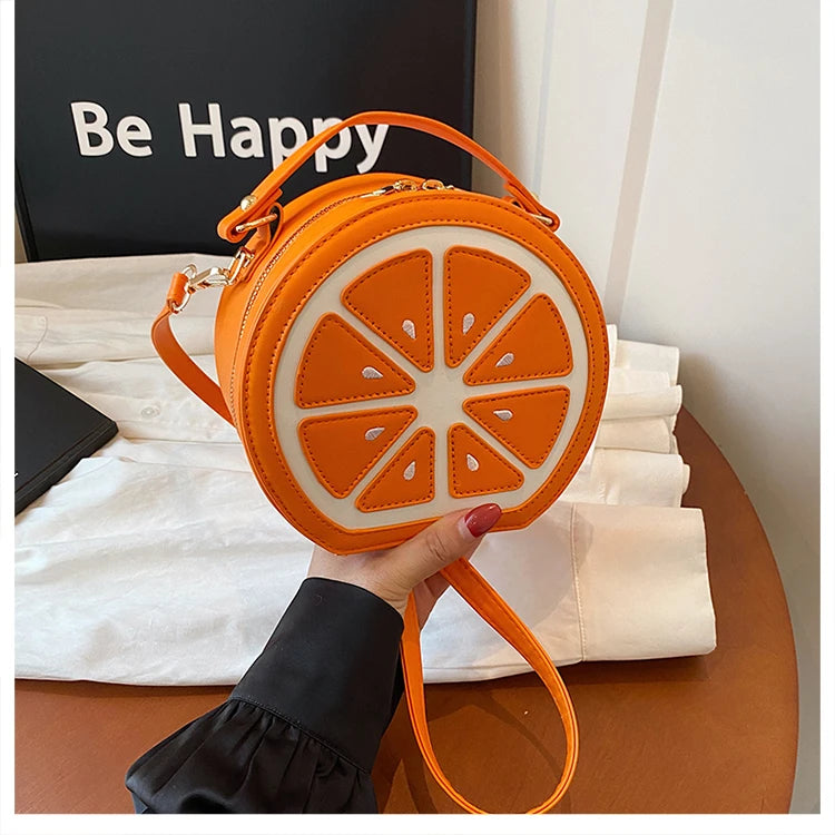 Citrus Slice Round Crossbody Bag